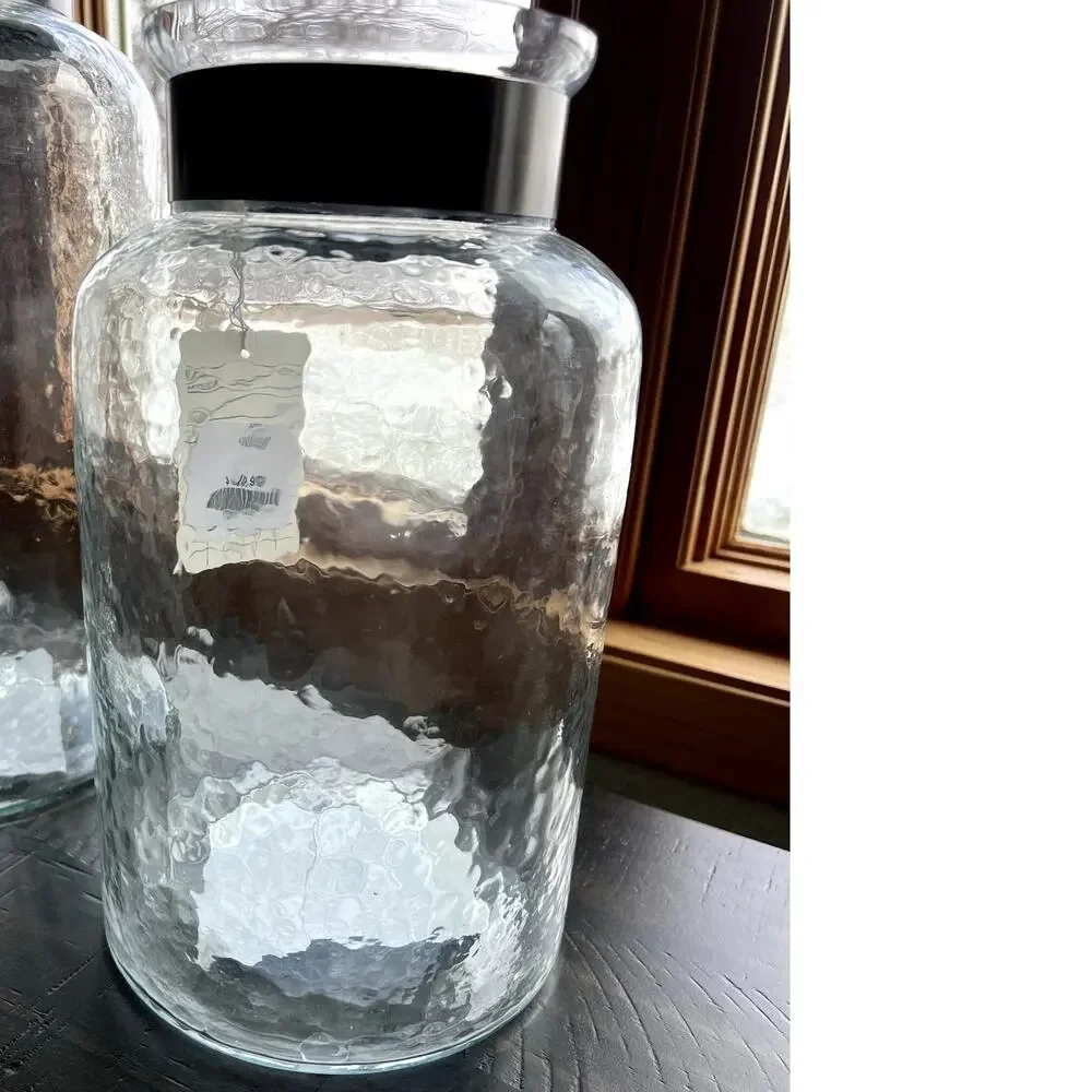 Lukasvale Small Vase, Clear Hammered Antiqued pewter-tone, NWT